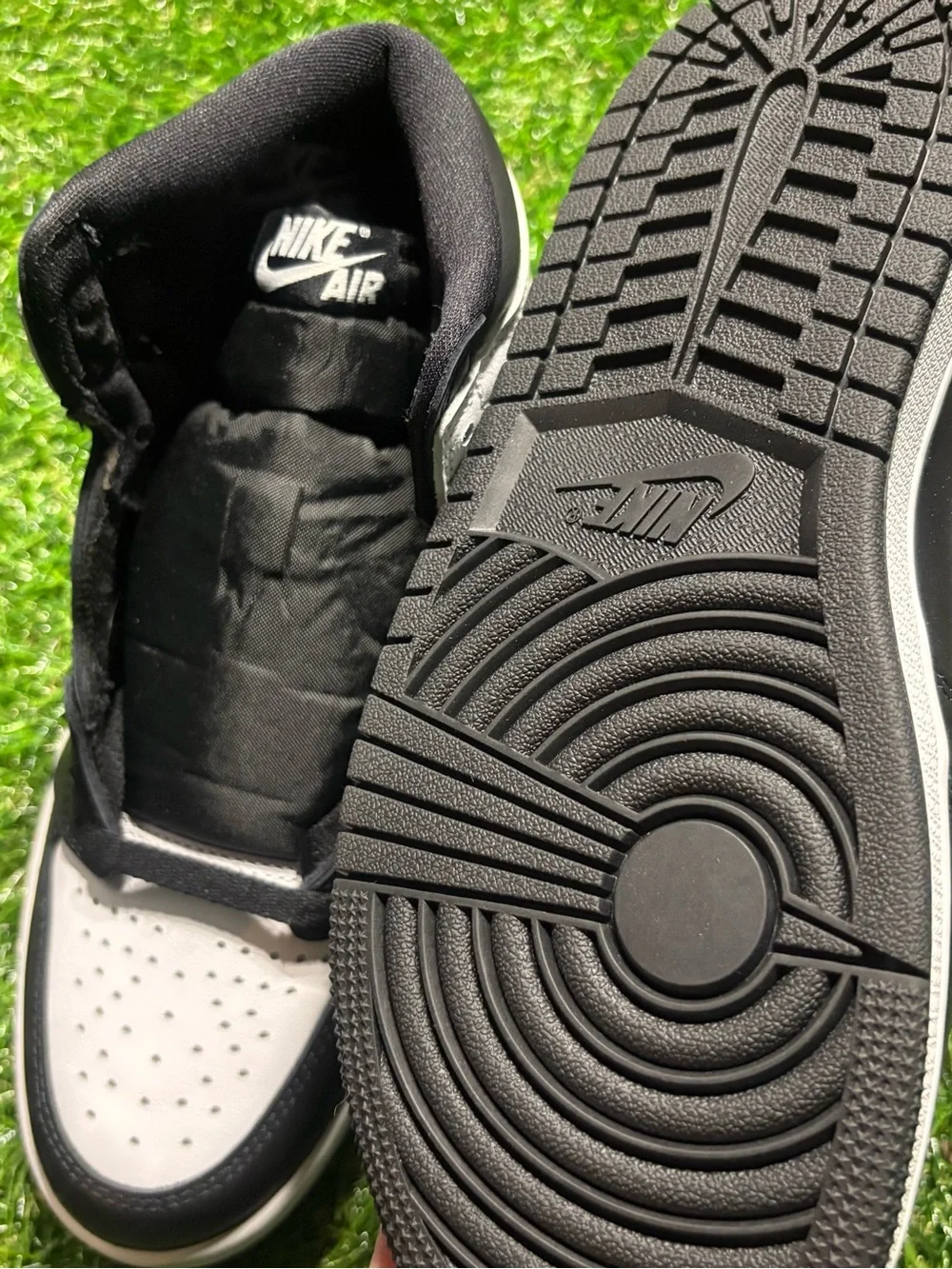 Nike Black and White High-Top- Nike Air Jordan Style youth 6, women’s 7.5